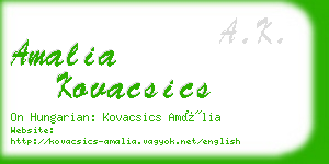 amalia kovacsics business card